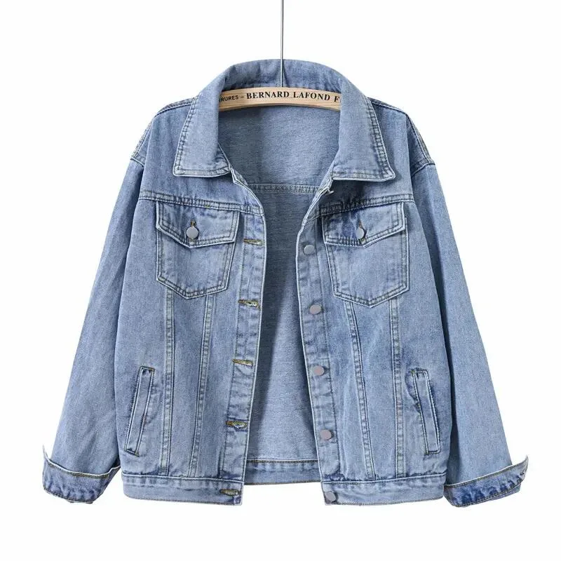 Chaqueta vaquera Jean Jacket femenina chaqueta informal de otoño denim Chaqueta denim talla grande con botón para mujer