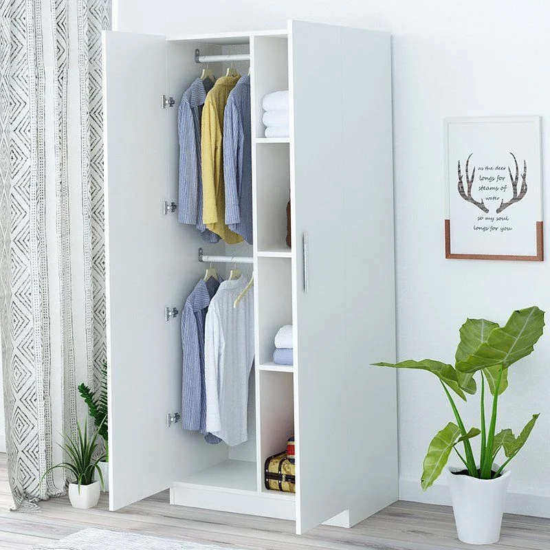 Customized Modern 2 Door MDF Wood Wooden Clothes Wardrobe