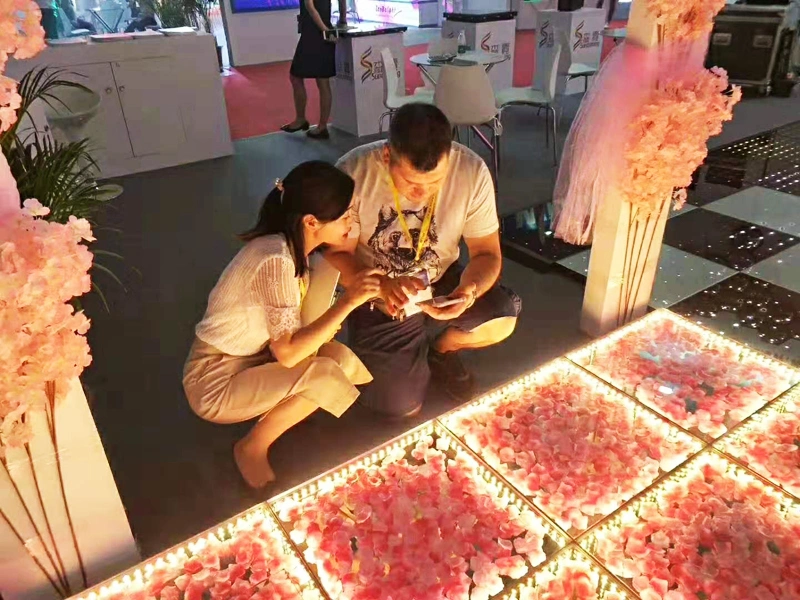 2019 Flower Wedding Dance Floor 3D Infinity Mirror Dancing Floor LED for Sale