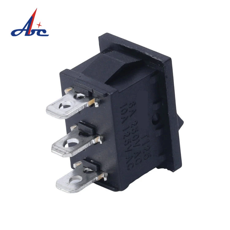 Big Current High Duty Waterproof Kcd Series on off 3 Pin Terminal Black Housing Rocker Switch