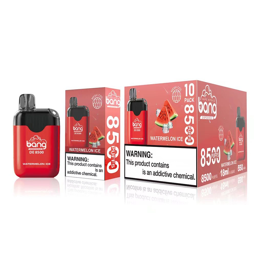 Original Bang De8500 Box Disposable/Chargeable Vape 18ml E Cigarettes 550mAh Rechargeable Battery 8500 Puffs 12 Flavors Strawberry Watermelon Cola Ice Blueberry Ice