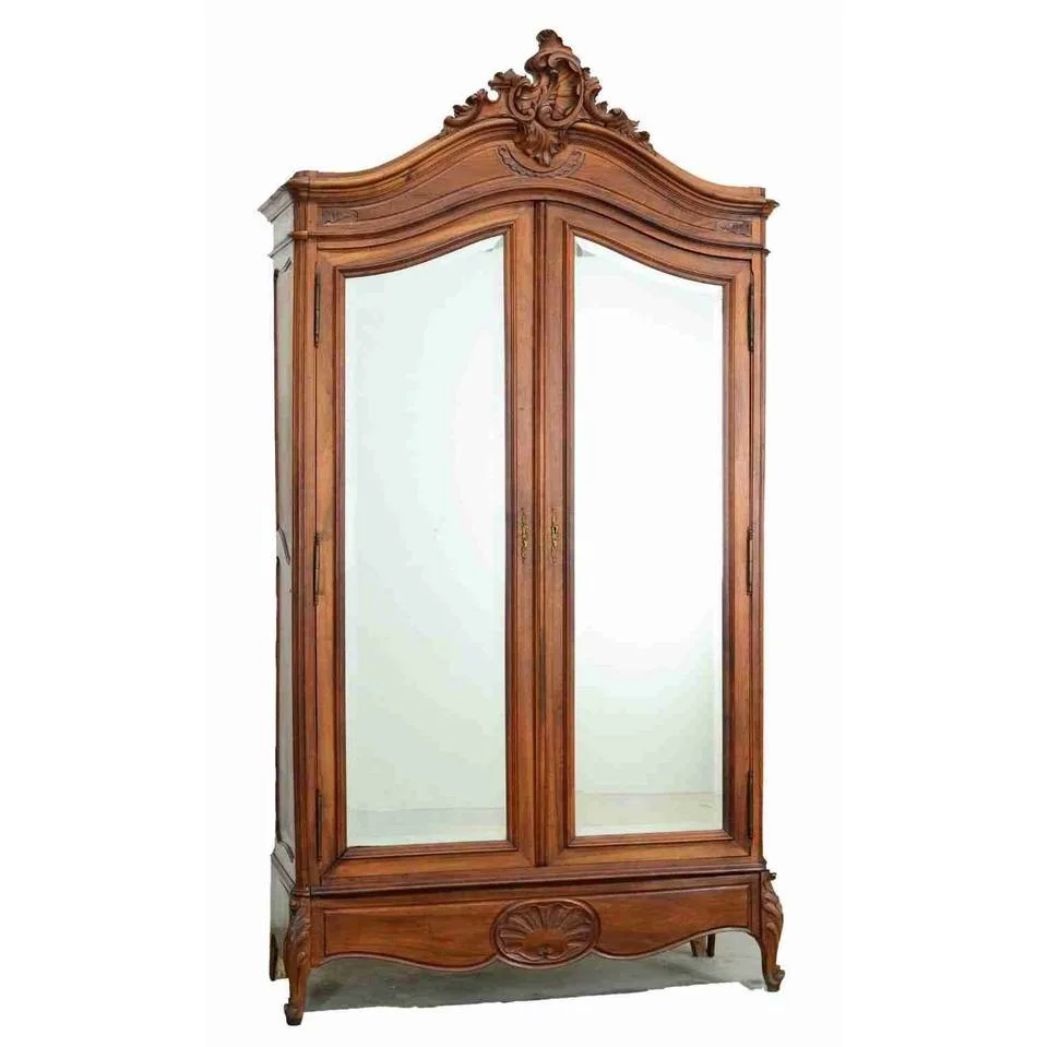 French Provincial Antique Bedroom Wooden Wardrobes Four Doors