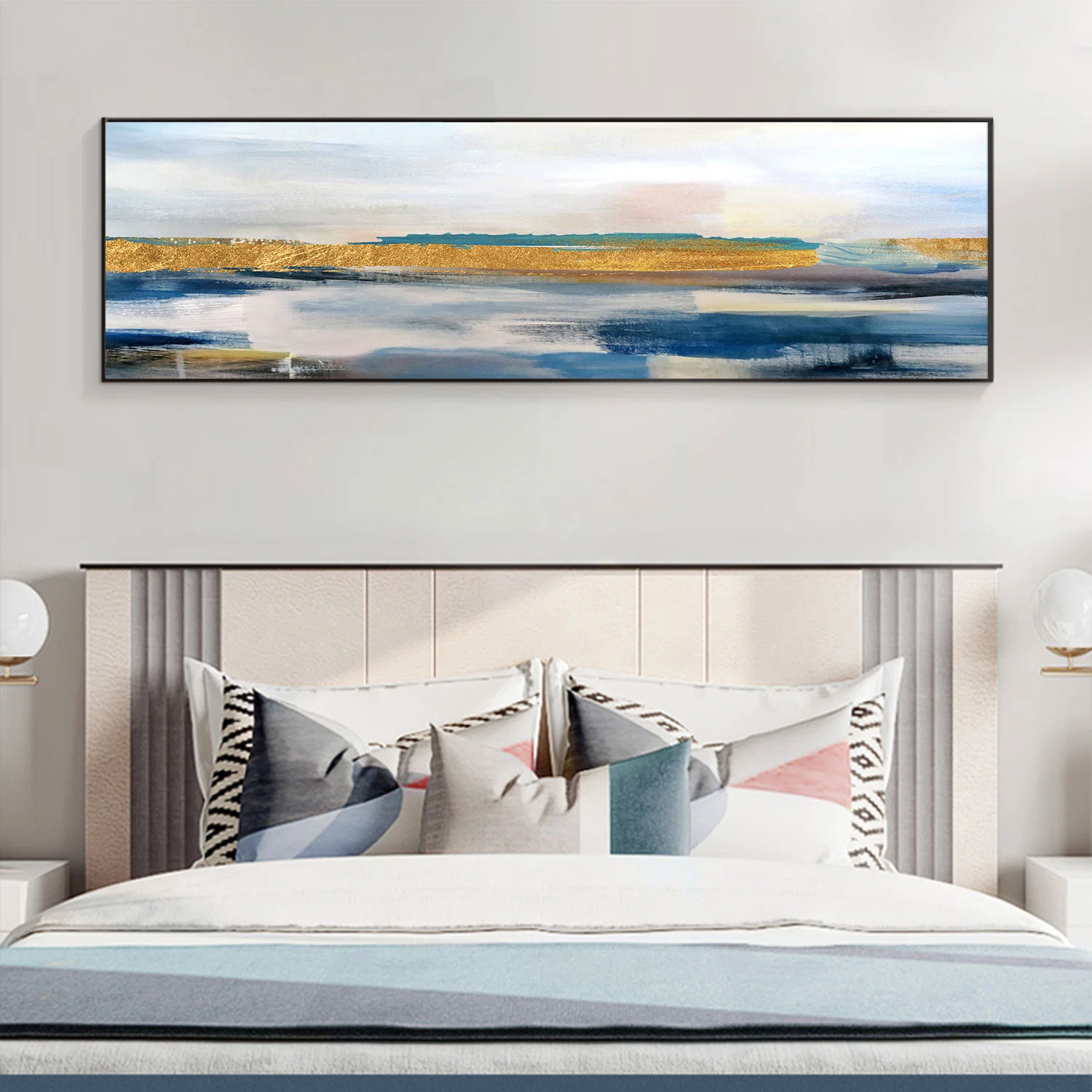 Customized Crystal Porcelain Seascape Headboard Painting Decorative Paintings