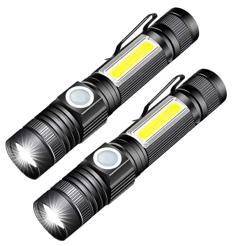 Brightenlux New Design 4 Modes Light COB LED 2 in 1 Rechargeable Portable Flashlight with Strong Magnet and Pocket Clip