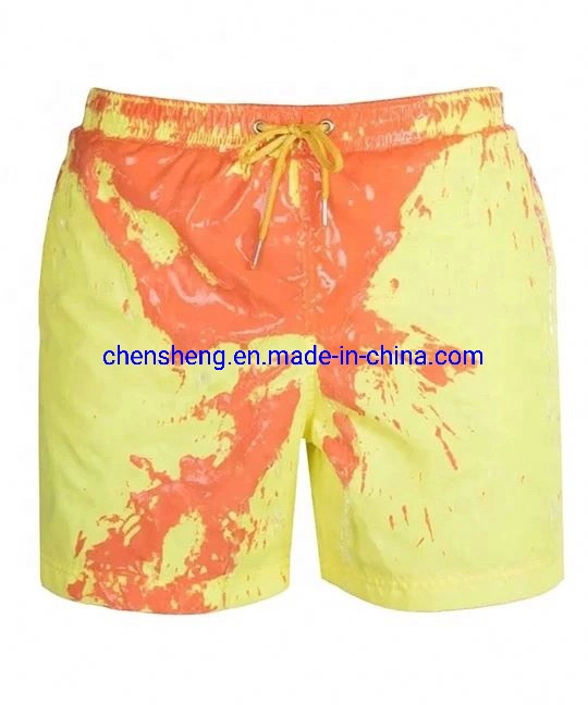 Men Swimwear Surf Board Beach Wear Swim Trunks Boxer Shorts Change Color on The Water