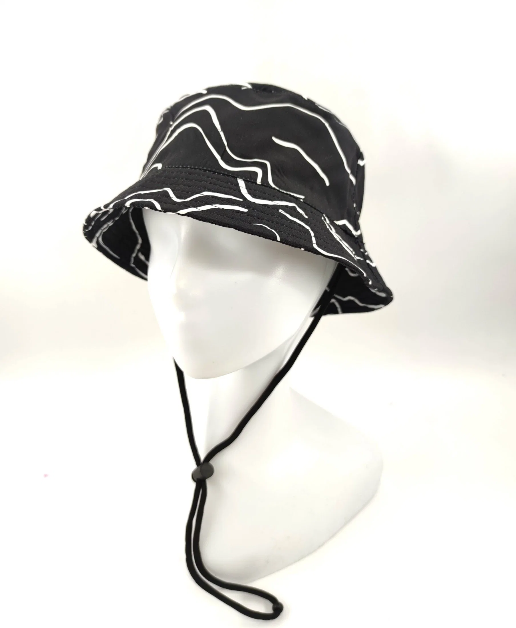 Polyester Sublimation Printed Bucket Hat, Reversible Style with Polyester Fabric Inner