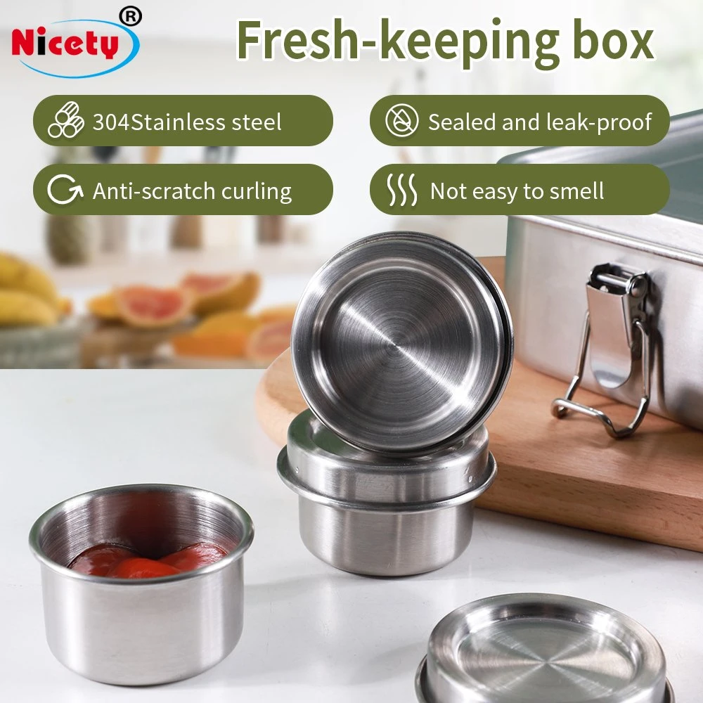 Kitchen Outdoor Small Capacity Food Canisters with Stainless Steel Lids, Food Storage Containers