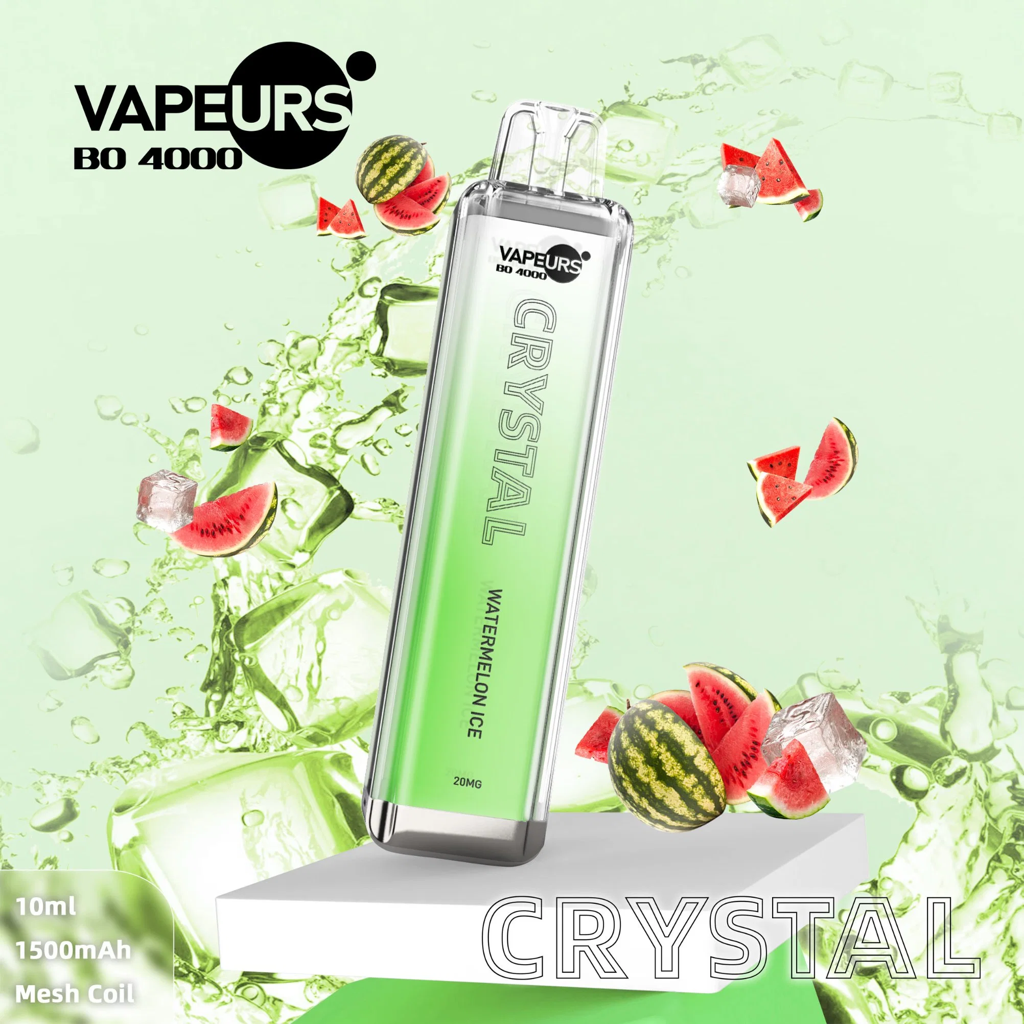 Wholesale/Supplier Wape Crystal 4000 Puffs E Cigarette Price 20/50mg Nic Salt Disposable/Chargeable Vape Crystal PRO Max Electric Hookah Price Pen Hookah