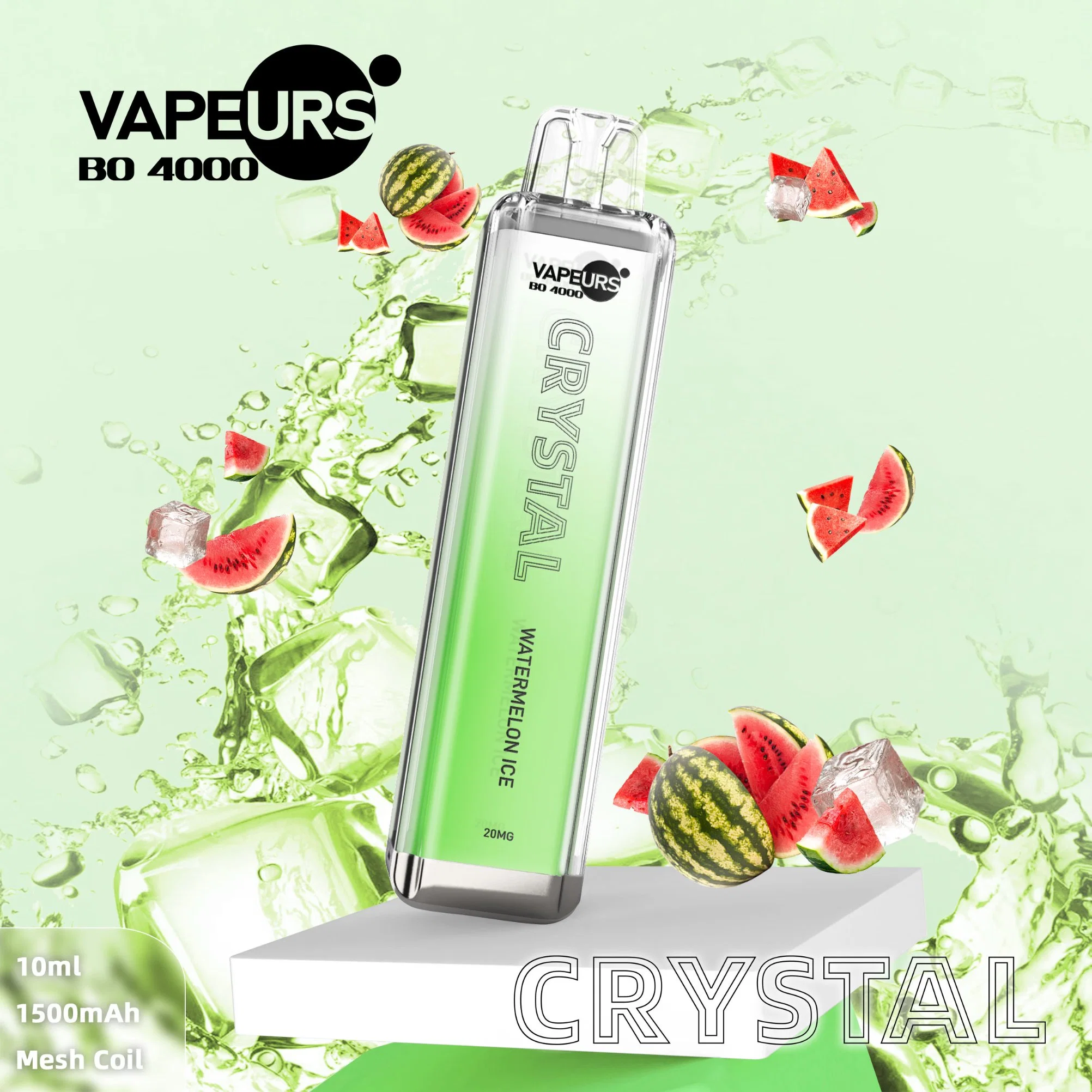 Wholesale Wape Crystal 4000 Puffs E Cigarette Price 20/50mg Nic Salt Disposable Vape Crystal PRO Max Electric Hookah Price Pen Hookah