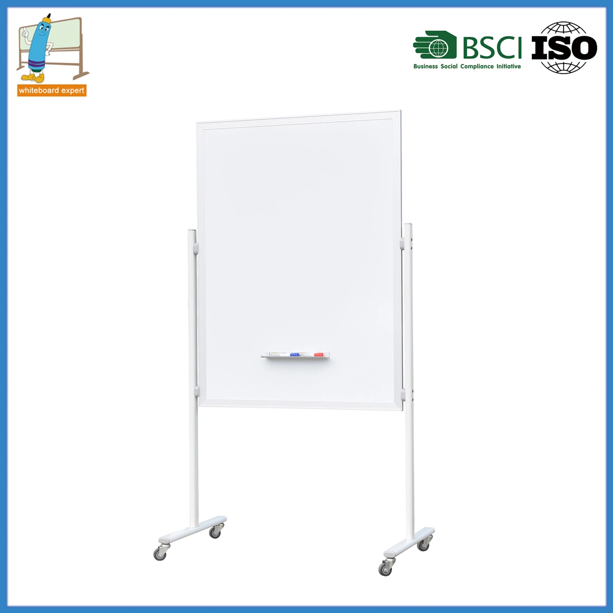 Latest Design Mobile Whiteboard with 4 Castors