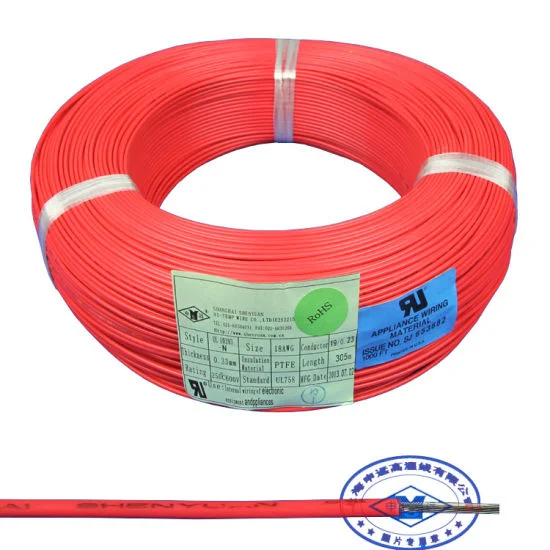 كهربائي 250c 18 AWG 18AWG ذات حز واحد بلون فضي نحاسي ملمع سلك مقاومة تسخين المسخن المحلول PTFE Coated Insulated بالموصل