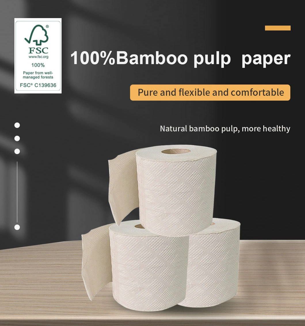 Ultra Soft Bathroom Toilet Roll Paper Bamboo Product FDA Full Certificates Suppler