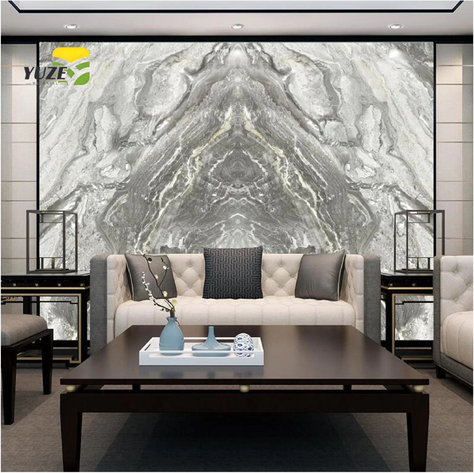 Ceiling Laminate Panel UV Coating Marble Sheet 3mm 4mm Plastic Marble PVC Sheet