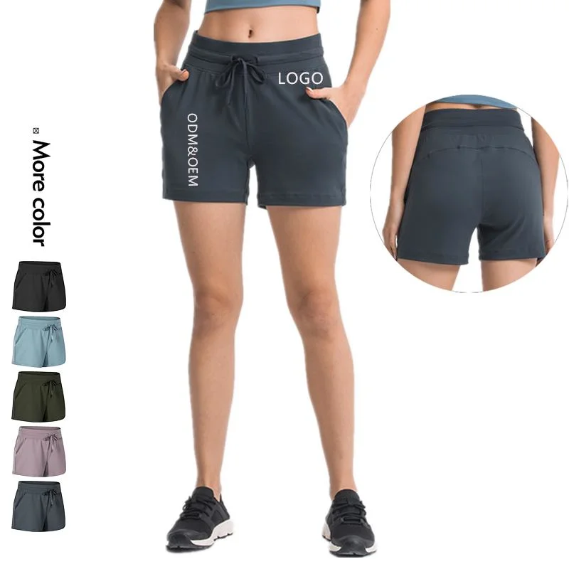 Xsunwing Custom Logo Loose Running Trunks with Pocket Short Pants Workout Women Gym Shorts