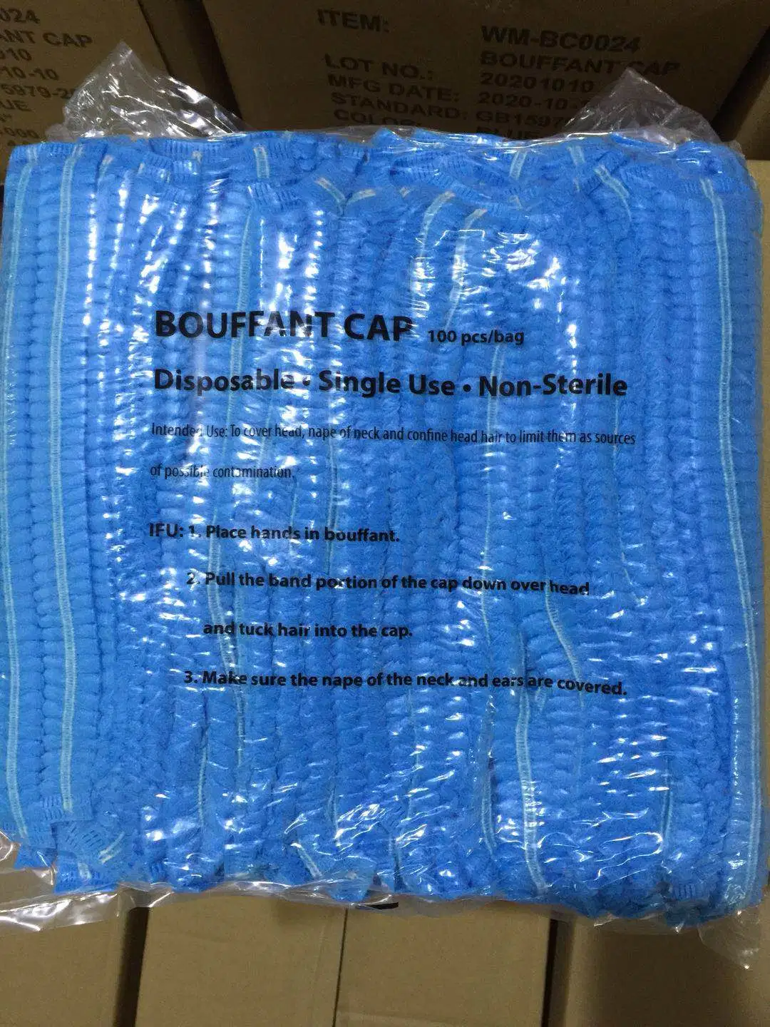 Wholesale/Supplier Factory Price Disposable Non Woven Bouffant Caps for Hospital