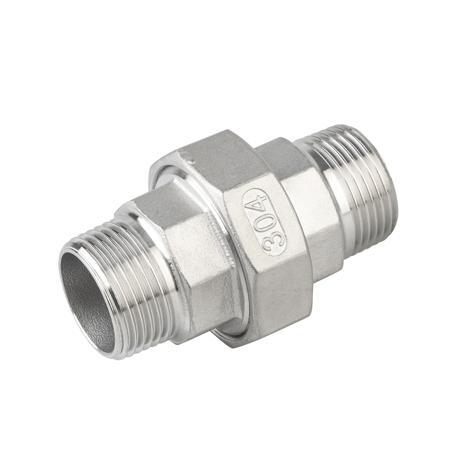 Stainless Steel Pipe Fitting 304 3" Double Male Threaded Union