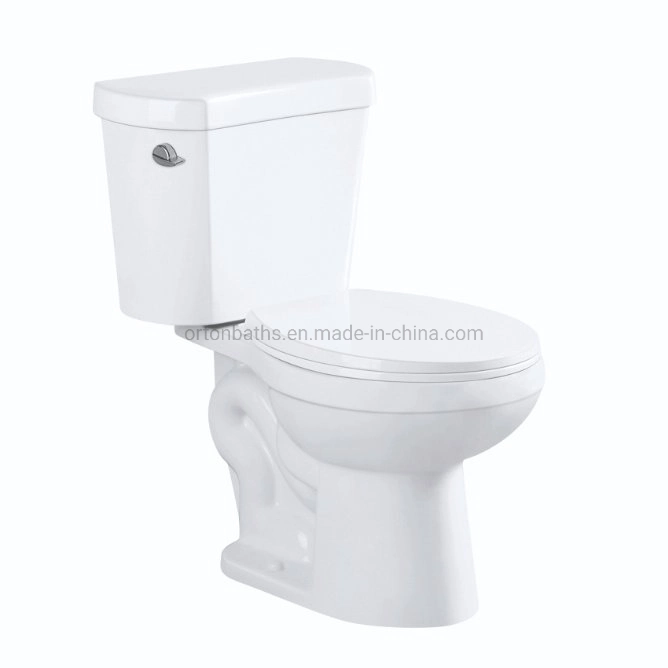 Ortonbath Comfort Height Two-Piece Elongated 1.28 Gpf Toilet with Flush Technology and Left-Hand Trip Lever, White