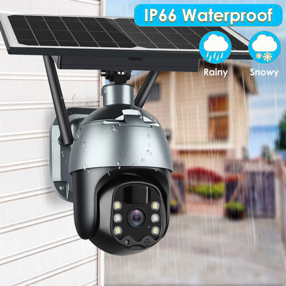 1080P/2MP HD Solar Camera 4G Outdoor PTZ Security Wireless Camera Solar WiFi CCTV Camera 360 IP Camera with Solar Icam+ APP