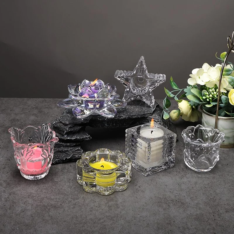 Cheap Clear Wedding Decoration Romantic Glass Candle Holder for Christmas House Party