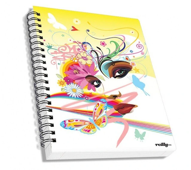 A5 Size Writing Notebook Exercise Book with Paper Cover Spiral Binding Low Price