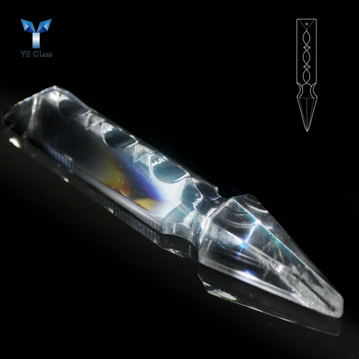 Beautiful Clear Crystal Glass Rocket Head Pendant Hanging Crystal Prisms for Lighting Accessories