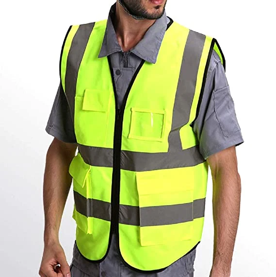 High Visibility Security Clothing Reflective Safety Vest with Pockets