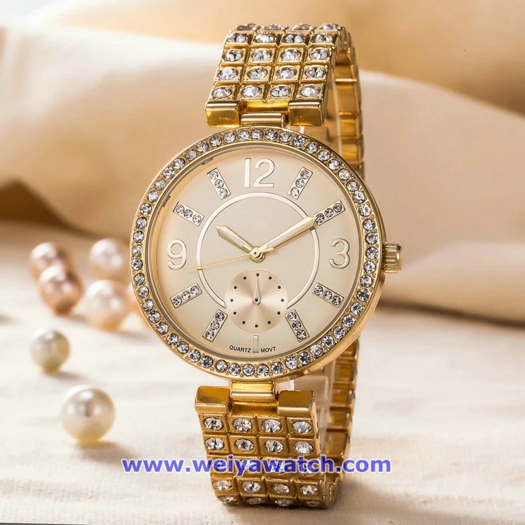 Fashion Logo personnalisé cristal de quartz de montres pour dames (WY-17004D)