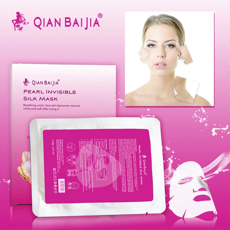 Deep sea skin moisturizing OEM service pearl invisible silk mask whitening moisturizing facial mask fibroin facial mask