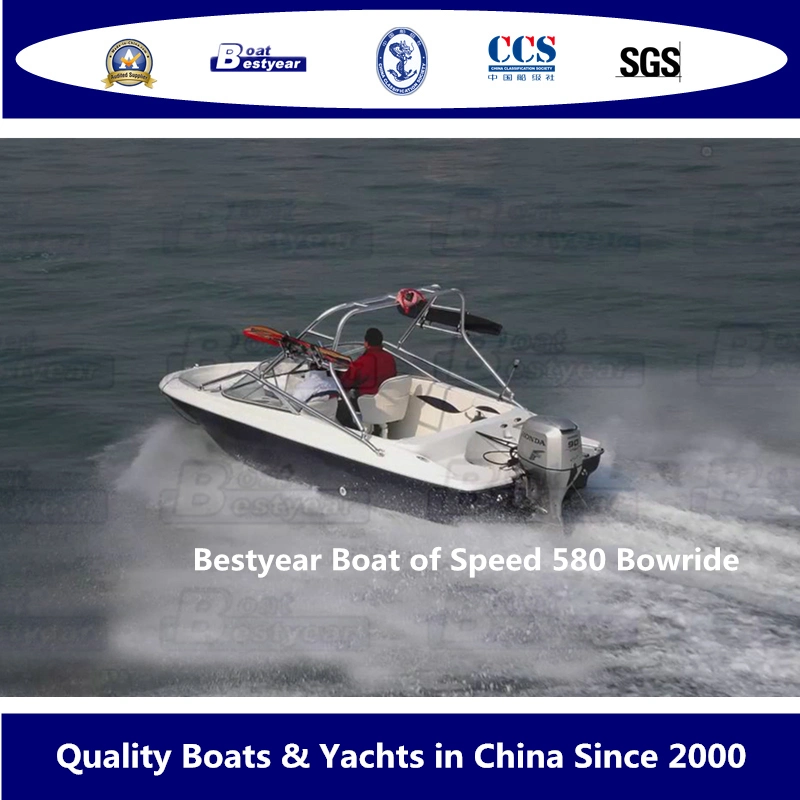 Bestyear Boat of Fiberglass Speed 580 Bowride Sport Boat Open Boat with Canopy