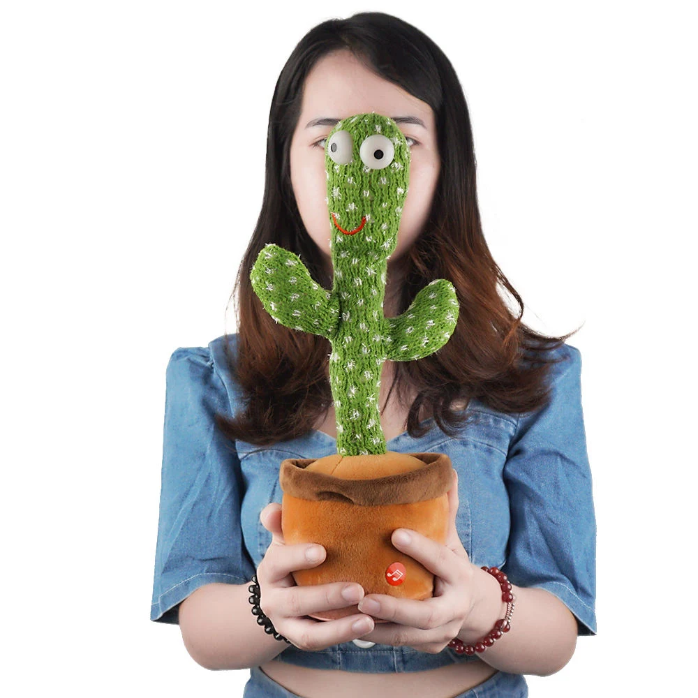 Funny Cactus Plush Toy Electronic Singing and Shake Dancing Cactus