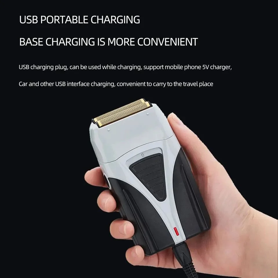 Portable Cordless USB Blade Trimmer Gold Mens Shaving Set Electric Hair Clipper Rechargeable Shaver