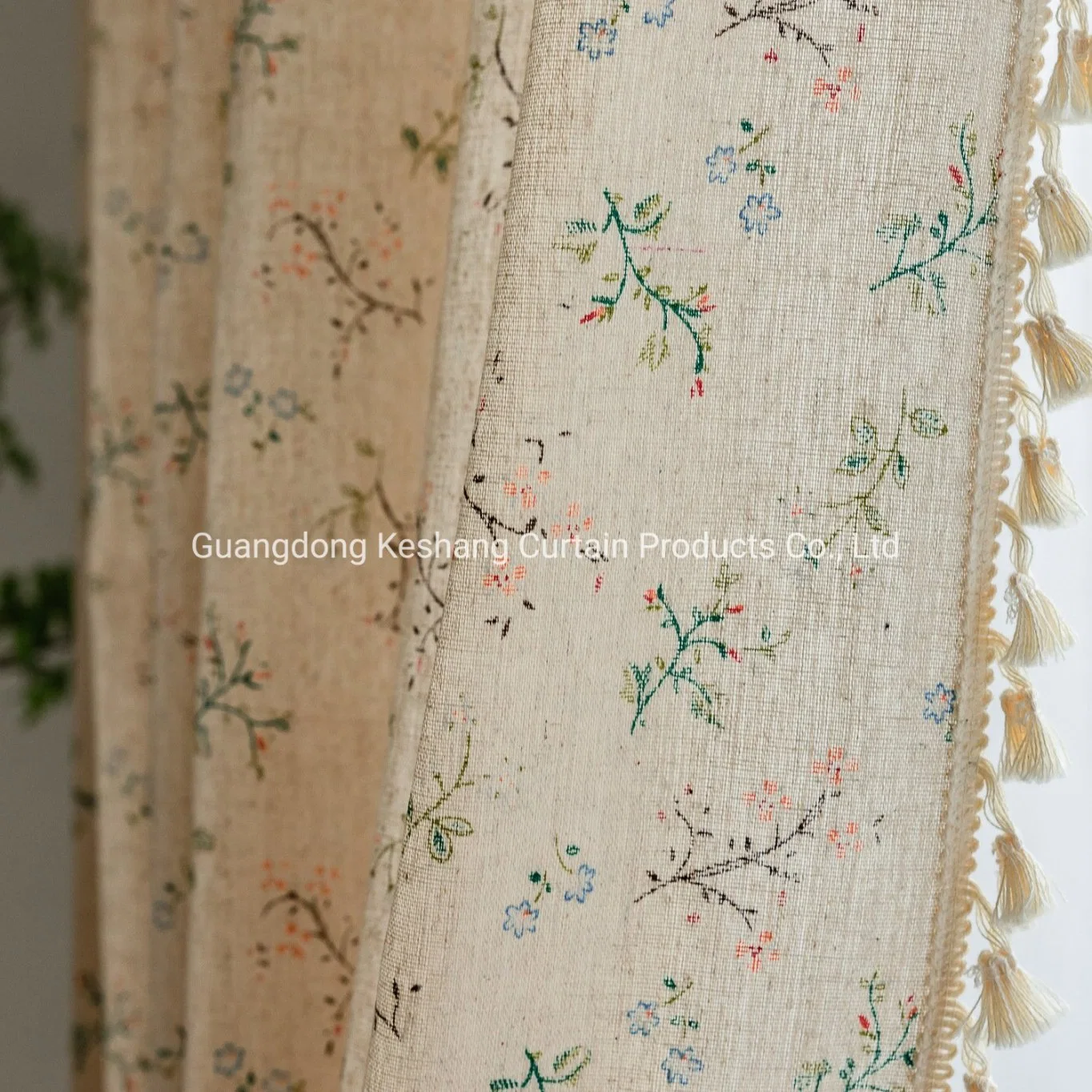 Wholesale/Supplier Popular Hot Sale Professional Factory Supply Natural Linen Top Grade New Designs Vertical Blind Foil Printed Curtain Fabric Home Decoration