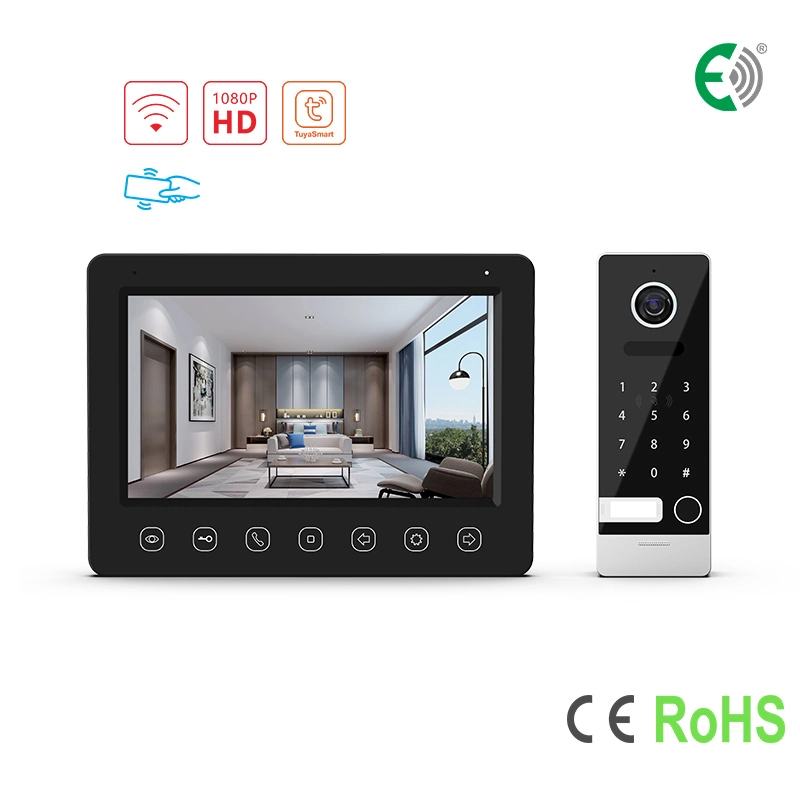 4-Wire WiFi 7" HD Home Security Interphone Door Bell Video Doorphone