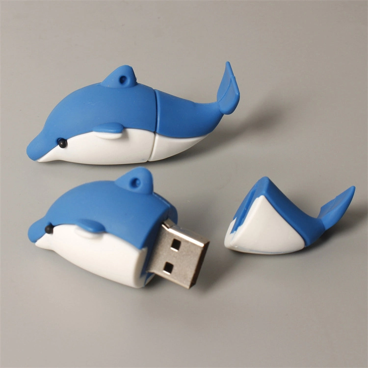 Dolphin Shape USB 8GB 16GB Disk Custom Shape PVC Pendrive Verfügbar