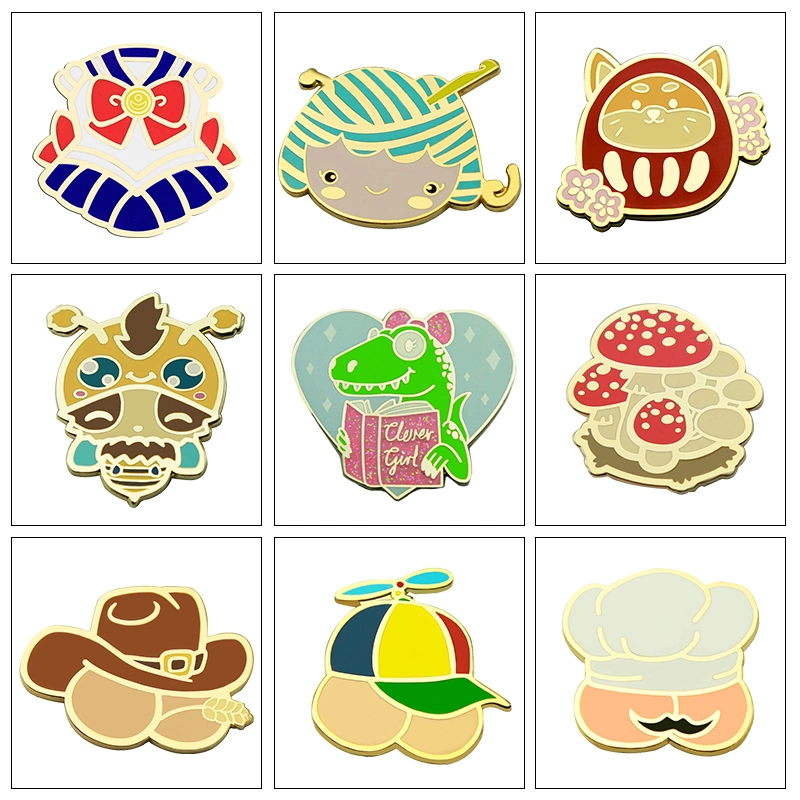 Wholesale Customized Metal Art Crafts Enamel Lapel Pins Company Promotional Gift Badges School Uniform Decoration Emblem
