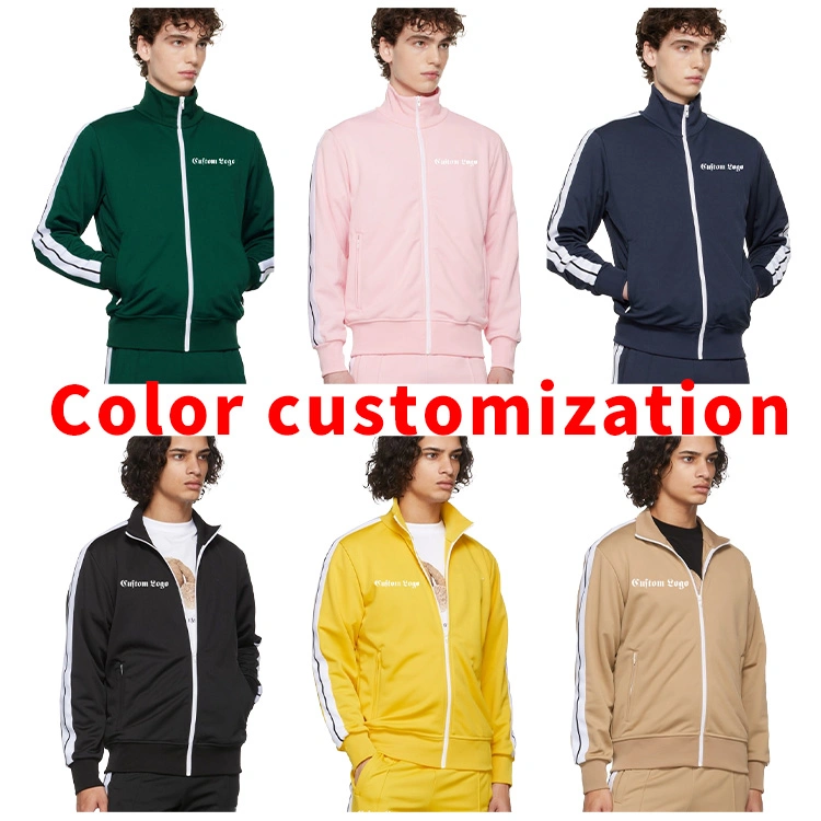 Luxury Private Label Custom Tech Fleece Streetwear Jogging Suit Slim Fit Unisex Sets Custom Zipper up Stripe Jacket Sweatsuit Tracksuit for Men