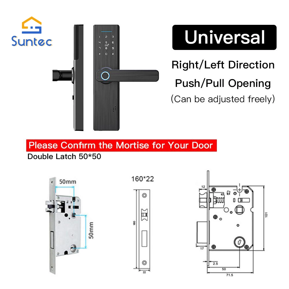 Tuya Multiple Unlocking Fingerprint Smart Lock Password RFID Door Lock Battery