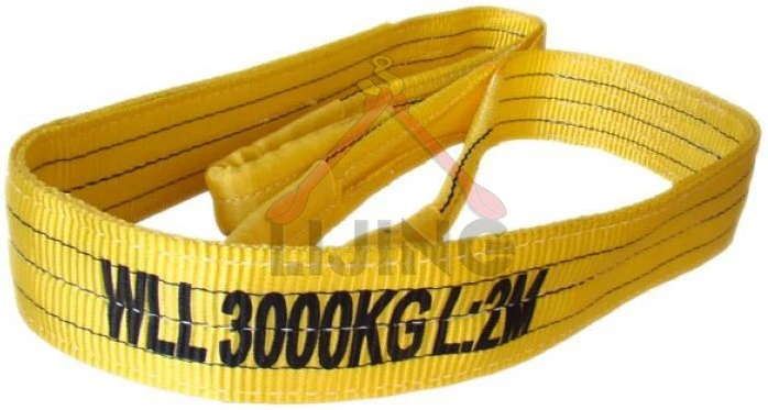 sangle plate de ceinture de levage industrielle 3t jaune avec renfort Yeux