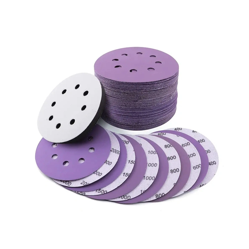 150mm Purple Abrasvie Hook and Loop Disc Velcro Disc Ceramic Sanding Disc