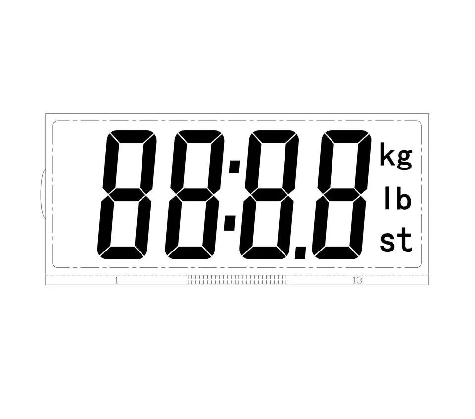 4 Digit 7 Segment Display Electronic Scale Tn LCD Panel 3V LCD