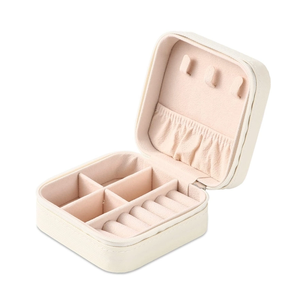 Women Portable Storage Gift Box Travel Mini Jewelry Box Girl Leather Jewellery Ring Organizer Case