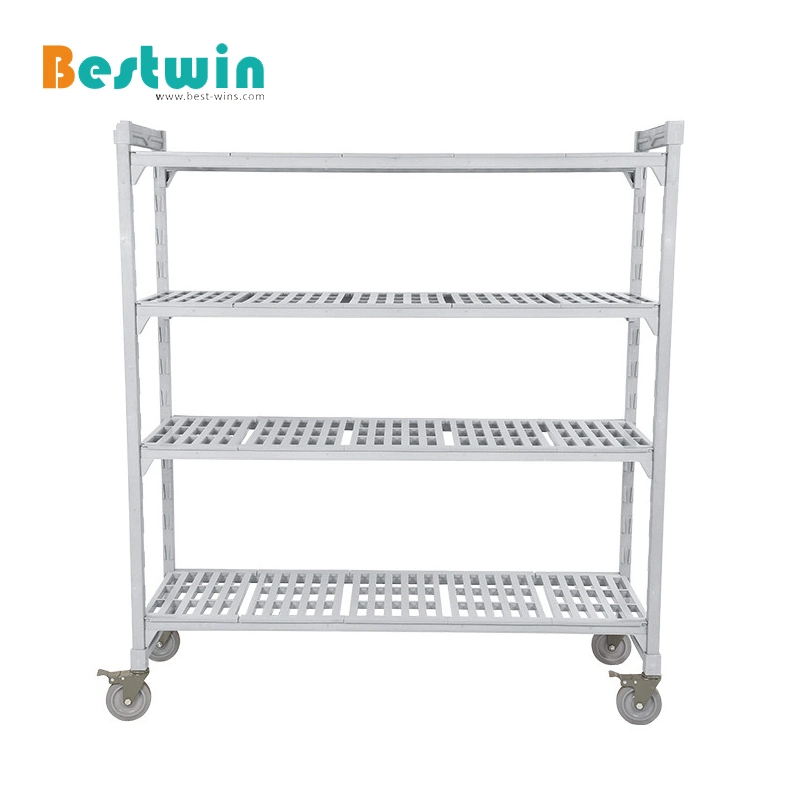 Environmental Heavy Duty Plastic Warehouse Storage Shelf Food Store Rack for Cold Room