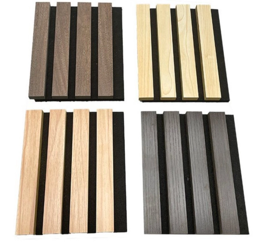 Slat Pattern Wood Felt Acoustic Panel Wall Ceiling Interior Decorated Sound Absorption