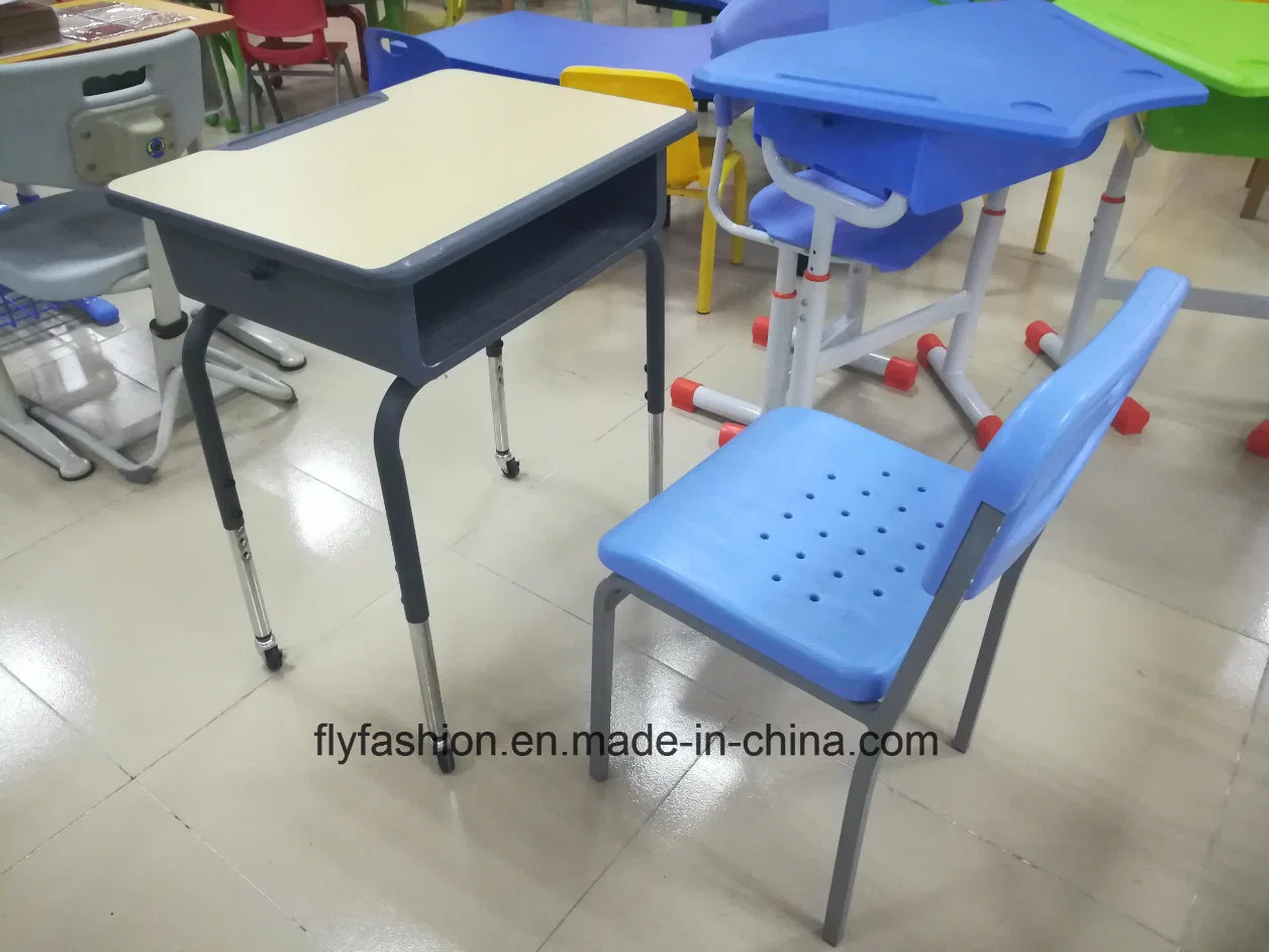 Table d'école réglable en hauteur Bureau d'étudiant avec chaise en plastique