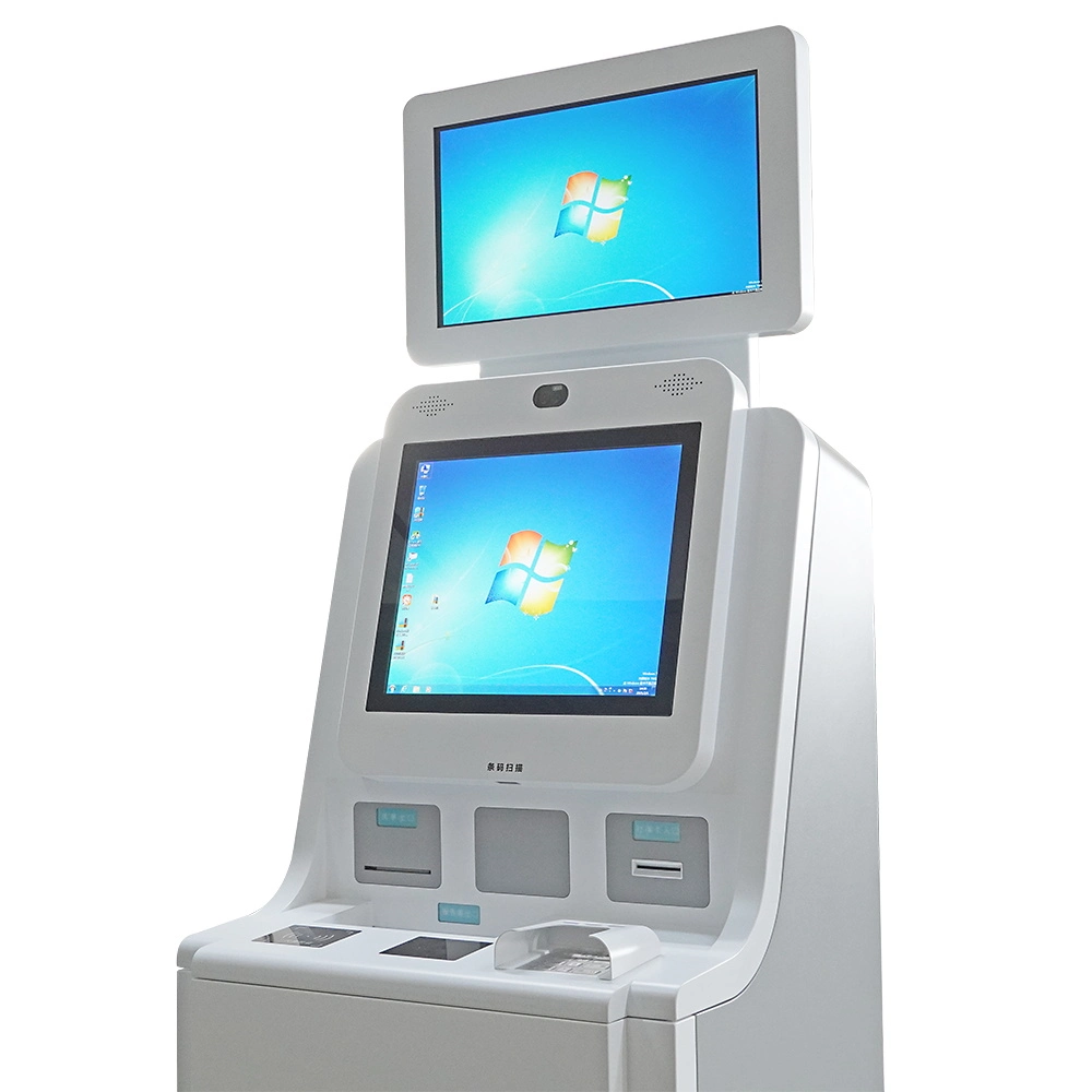 Double Screen Hospital Kiosk Supporting Social Security Card Reading