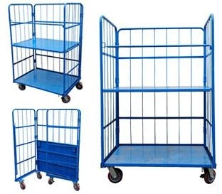 Kundenspezifischer Industrieller Drahtgeflecht Abnehmbarer Großer Heavy Duty Trolley