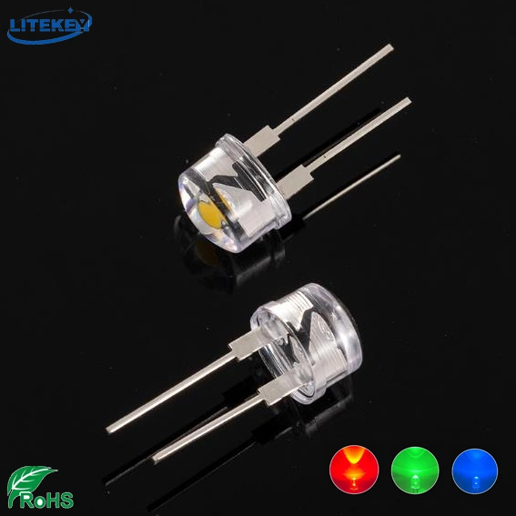 High Power LED 0.75W Warm White 8mm Straw Hat LED with RoHS