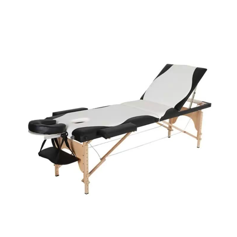 La beauté de pliage en bois Three-Fold renforcé la moxibustion Tattoo Table Lit de massage