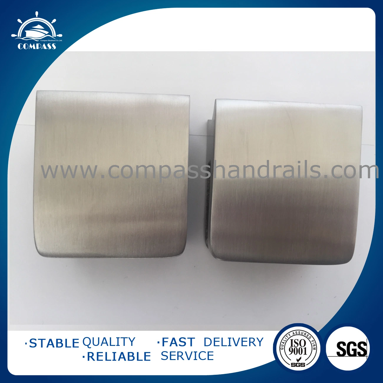 Stainless Steel Square 55*55mm Glass Holder with safety Plate