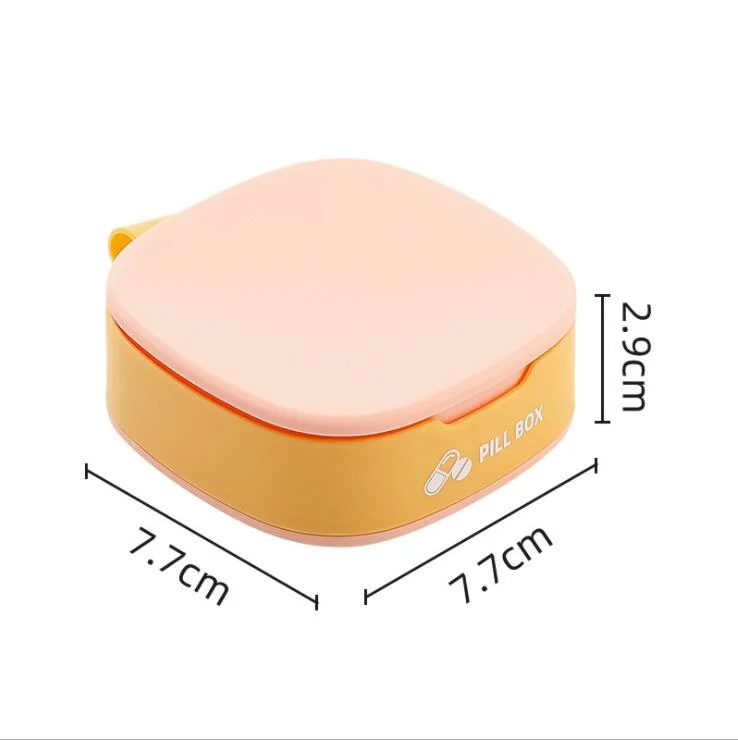 Portable Silicone Pill Case Box Four Grid Mini Dispenser Container Storage Wbb15714